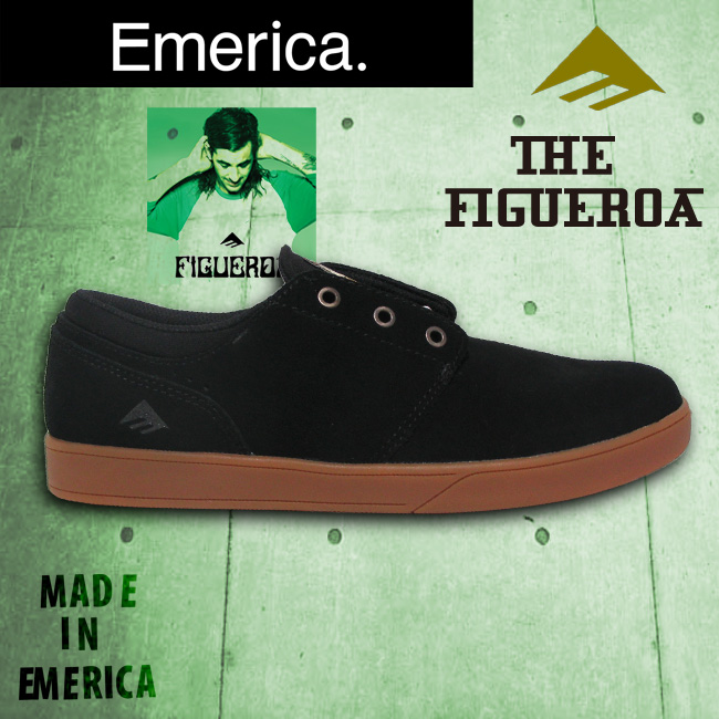 エメリカ 【EMERICA】THE FIGUEROA BLACK/GUM 【スケート シューズ スニーカー】【日本正規品】