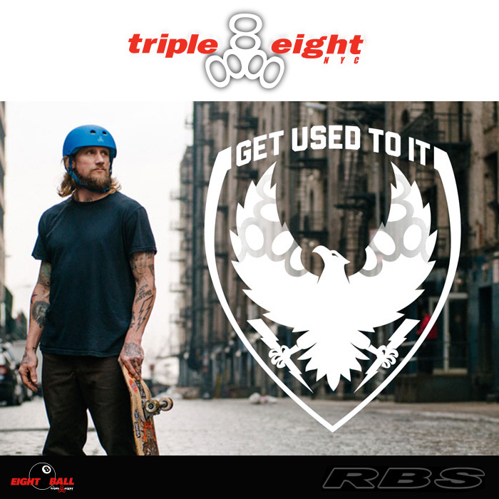 TRIPLE EIGHT ヘルメット MIKE VALLELY マイクバレリー GET USED TO IT BLUE DUAL CERTIFIED EPS LINER仕様 【トリプルエイト ヘルメット スケートボード用】【日本正規品】