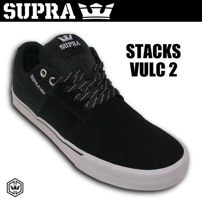 SUPRA スープラ STACKS VULC 2 BLACK/GREY-GREY 【スープラ スケート シューズ】【日本正規品】