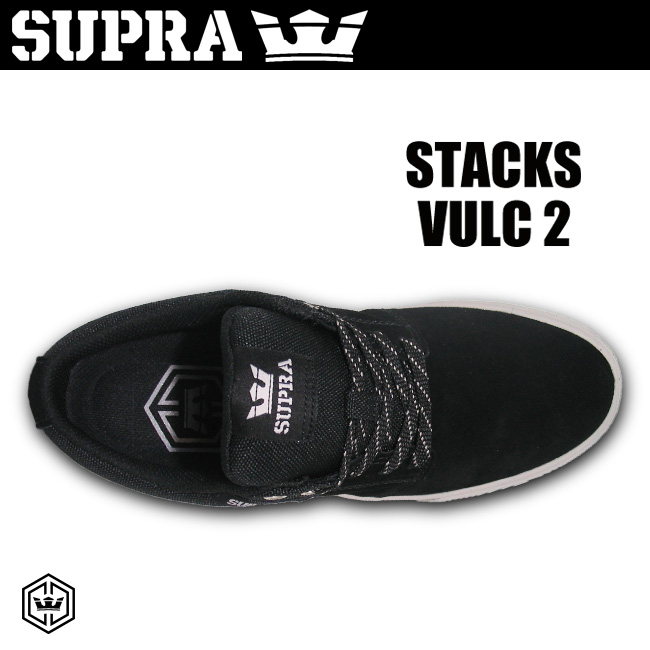 SUPRA スープラ STACKS VULC 2 BLACK/GREY-GREY 【スープラ スケート シューズ】【日本正規品】