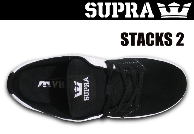SUPRA STACKS 2 BLACK/WHITE-WHITE【スープラ スケート シューズ】【日本正規品】