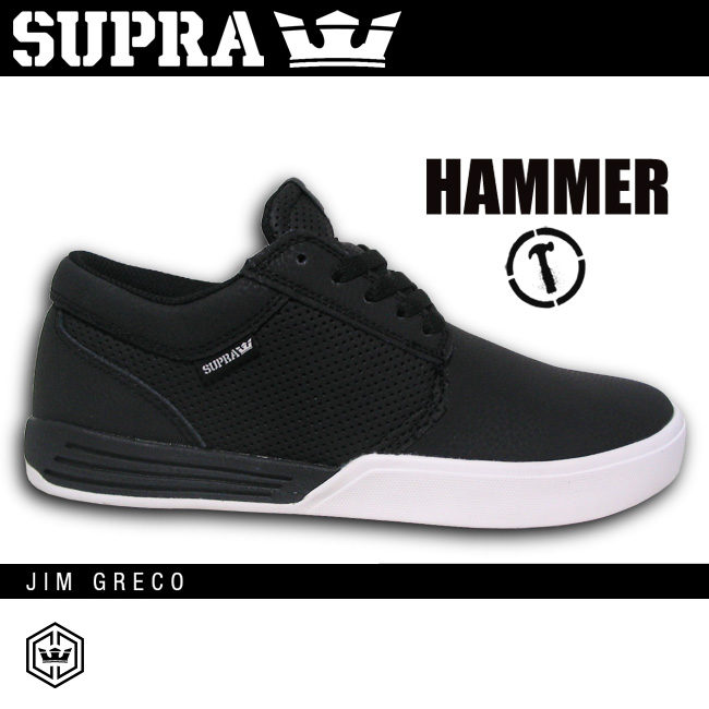 SUPRA スープラ HAMMER ハンマー カラー BLACK-WHITE 【スープラ スケート シューズ】【日本正規品】