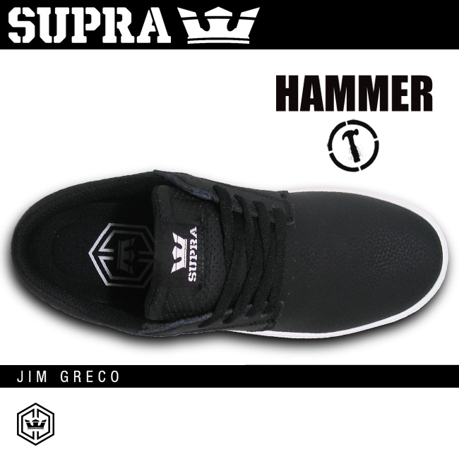 SUPRA スープラ HAMMER ハンマー カラー BLACK-WHITE 【スープラ スケート シューズ】【日本正規品】