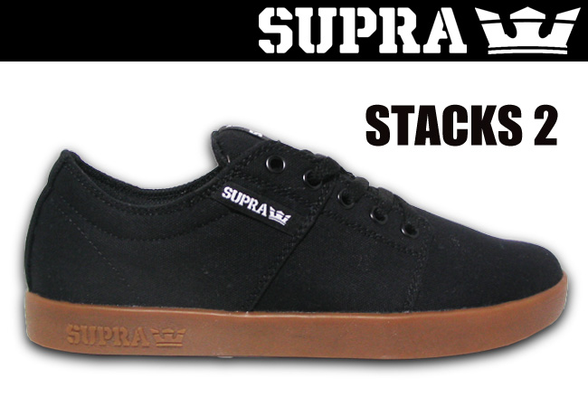 SUPRA STACKS 2 BLACK-GUM【スープラ スケート シューズ】【日本正規品】