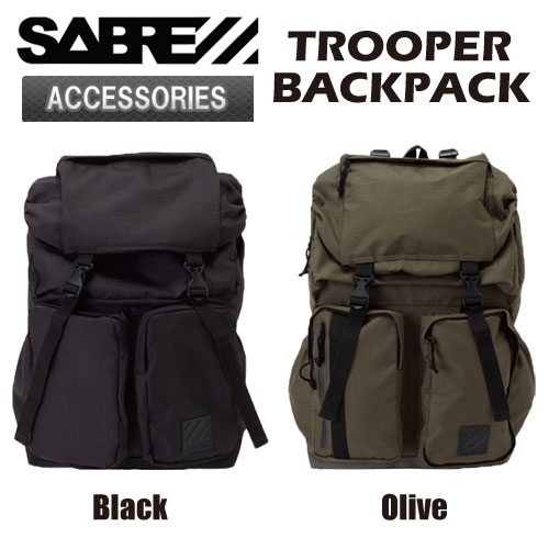 SABRE セイバー バックパック リュック TROOPER BACKPACK 24L カラー OLIVE/BLACK 【セイバー バッグ 鞄】【ストリート バックパック】【日本正規品】