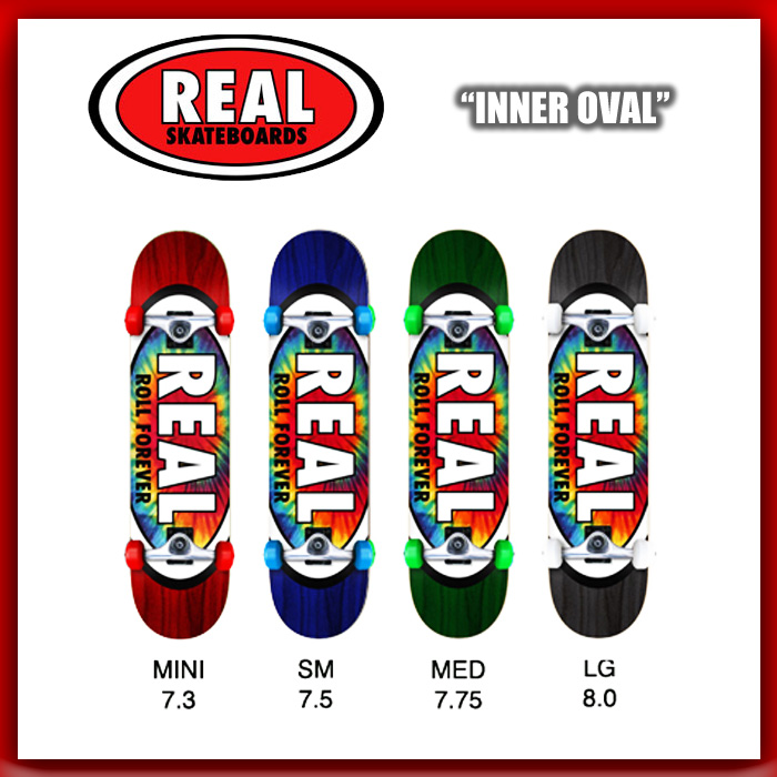 REAL スケートボード  コンプリートセット  INNER OVAL インナーオーバル  サイズ 7.3/7.5/7.75/8.0  【日本正規品】 【リアル】 【スケボー 完成品】【送料無料】