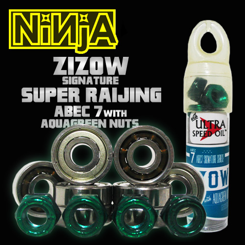 NINJA ベアリング ABEC 7 ZIZOW signature SUPERRAIJING with 4nuts by BLOW NUTS 【日本正規品】
