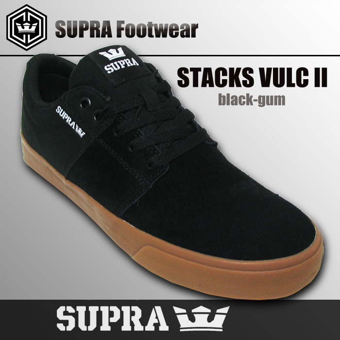 SUPRA スープラ STACKS VULC 2  BLACK-GUM ブラック ガム【日本正規品】