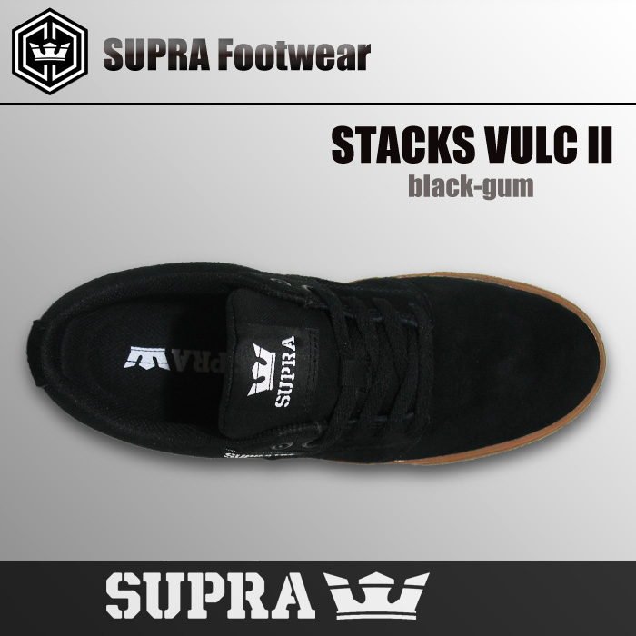 SUPRA スープラ STACKS VULC 2  BLACK-GUM ブラック ガム【日本正規品】