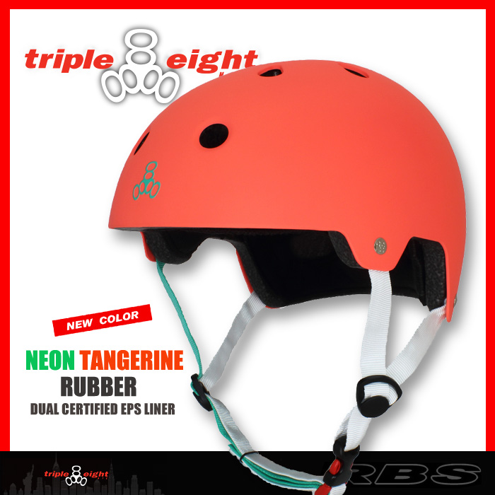 TRIPLE EIGHT ヘルメット DUAL CERTIFIED/NEON TANGERINE RUBBER 【日本正規品】