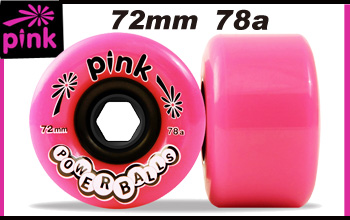 PINK ウィール  POWERBALLS 72mm 78a 【スケートボード ソフト ウィール】【ピンク ロンスケ】【日本正規品】