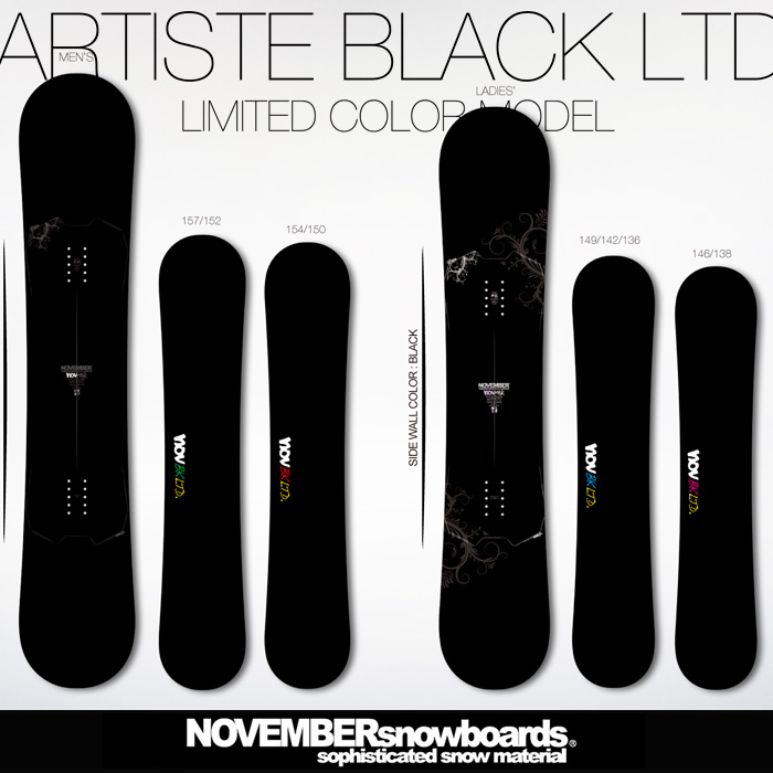 NOVEMBER スノーボード ARTISTE BLACK LTD 154㎝スノーボード