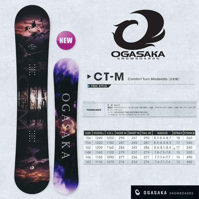 16-17 オガサカ CT-M シーティーエム   OGASAKA SNOWBOARDS CTM【オガサカ スノーボード 16-17】【チューンナップ無料 送料無料】【日本正規品】【予約商品】