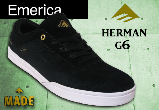 EMERICA THE HERMAN G6 BLACK/WHITE/GOLD 【エメリカ スケート シューズ】【日本正規品】