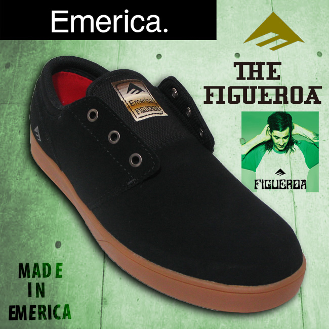 エメリカ 【EMERICA】THE FIGUEROA BLACK/GUM 【スケート シューズ スニーカー】【日本正規品】