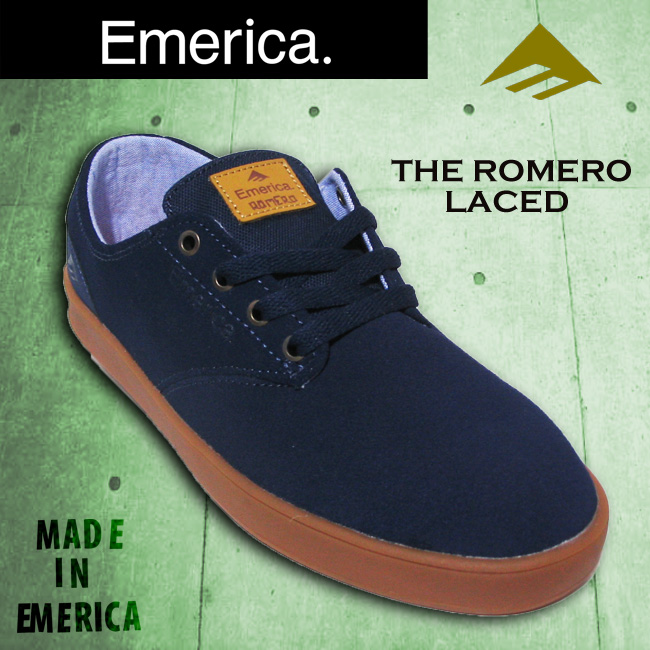 エメリカ 【EMERICA】THE ROMERO LACED レースド DARK BLUE/GUM 【スケート シューズ】【日本正規品】