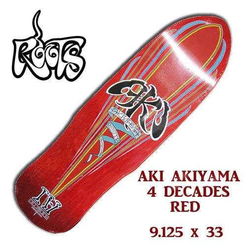 ROOTS AKI AKIYAMA 4TH DECADE RED 9.125 x 33 【ルーツ スケートボード】【ロンスケ ロングスケート 】【日本正規品】