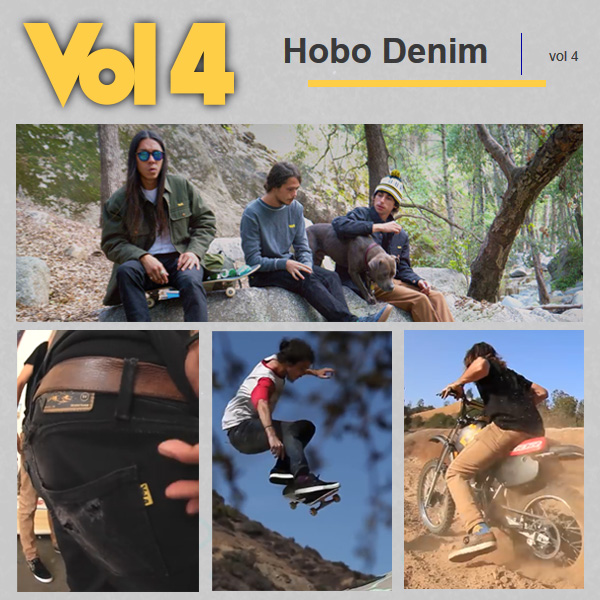 Vol4 HOBO DENIM INDIGO/BLACK/BROWN ストレッチジーンズ ホボデニム パンツ 【VOLUME 4 ボリューム4 】【スケートボード スケボー 】【日本正規品】