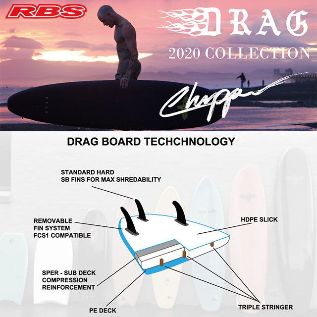 DRAG SURF BOARDS COFFIN 8'0 SILVER 日本正規品