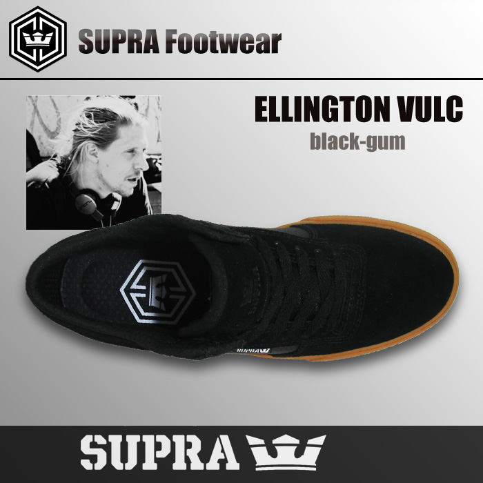 SUPRA スープラ ELLINGTON VULC カラー BLACK/GUM 【スープラ スニーカー シューズ 靴】【エリントン スケート 】【日本正規品】