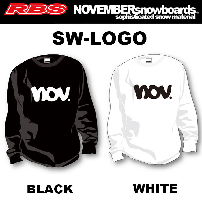 NOVEMBER SWEAT SW-LOGO 【カラー BLACK WHITE】 【 クルーネック スウェット スエット トレーナー】 【ノーベンバー スノーボード 20-21 日本正規品】