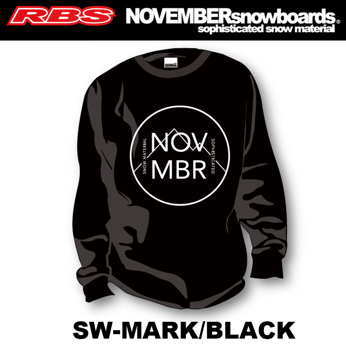 18-19 NOVEMBER SWEAT SW-MARK 【カラー BLACK】 【 クルーネック スウェット スエット トレーナー】 【ノーベンバー スノーボード 18-19 日本正規品】