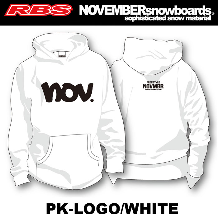 NOVEMBER パーカー PK-LOGO 【カラー BLACK WHITE】 【ノーベンバー スノーボード 19-20 日本正規品】