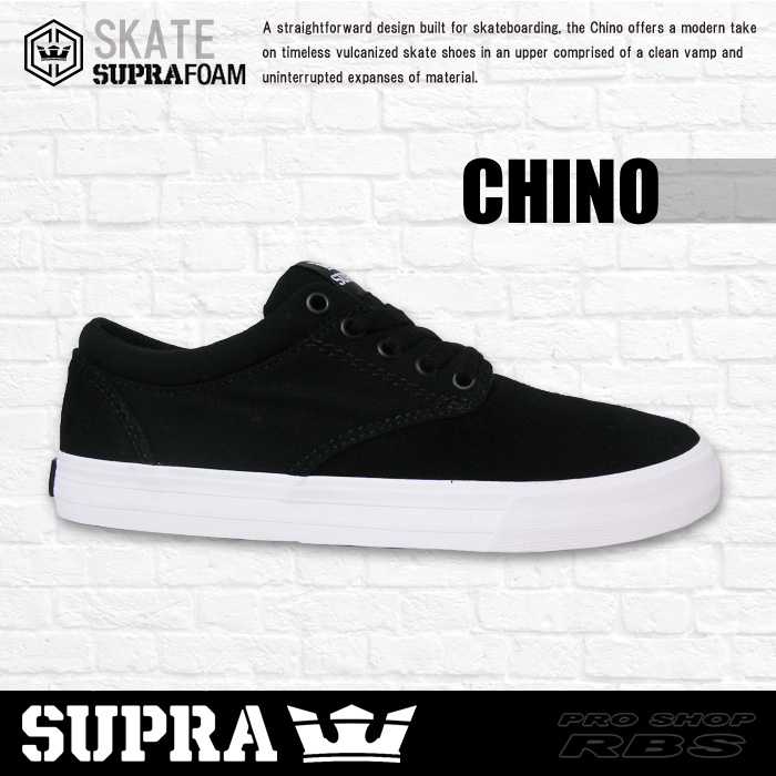 SUPRA スープラ CHINO チノ BLACK-WHITE ブラック ホワイト【日本正規品】