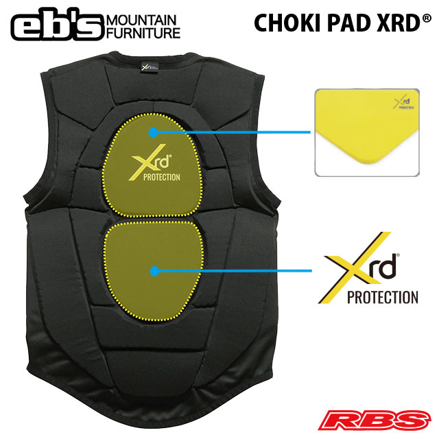 eb's CHOKI PAD PORON® XRD® エビス チョッキパッド ポロン BLACK スノーボード プロテクター チョッキパッド 24-25 日本正規品