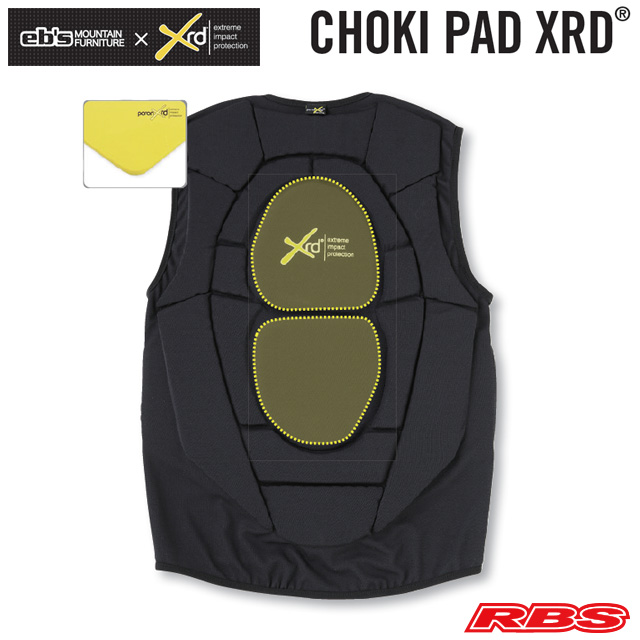 eb's CHOKI PAD PORON® XRD® エビス チョッキパッド ポロン BLACK スノーボード プロテクター チョッキパッド 22-23 日本正規品