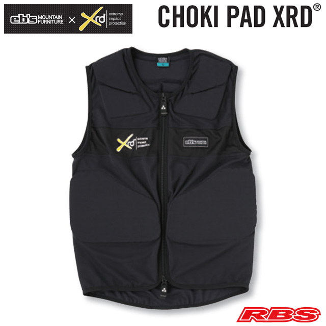 eb's CHOKI PAD PORON® XRD® エビス チョッキパッド ポロン BLACK スノーボード プロテクター チョッキパッド 23-24 日本正規品