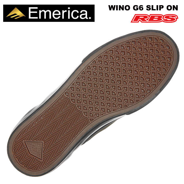 EMERICA WINO G6 SLIP ON BLACK WHITE GOLD 【エメリカ スケート