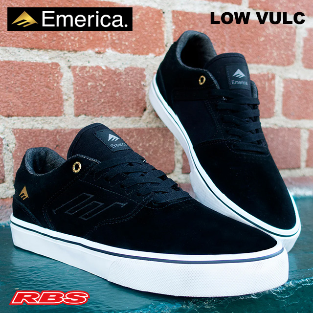 EMERICA LOW VULC BLACK/GOLD/WHITE 【エメリカ スケート シューズ