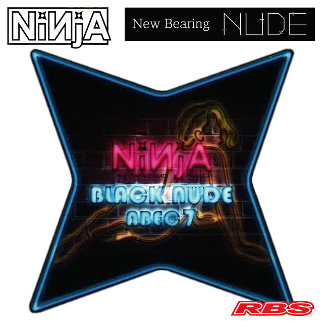 NINJA ベアリング BLACK NUDE ABEC7 OIL オイルタイプ  スターケース 【日本正規品】