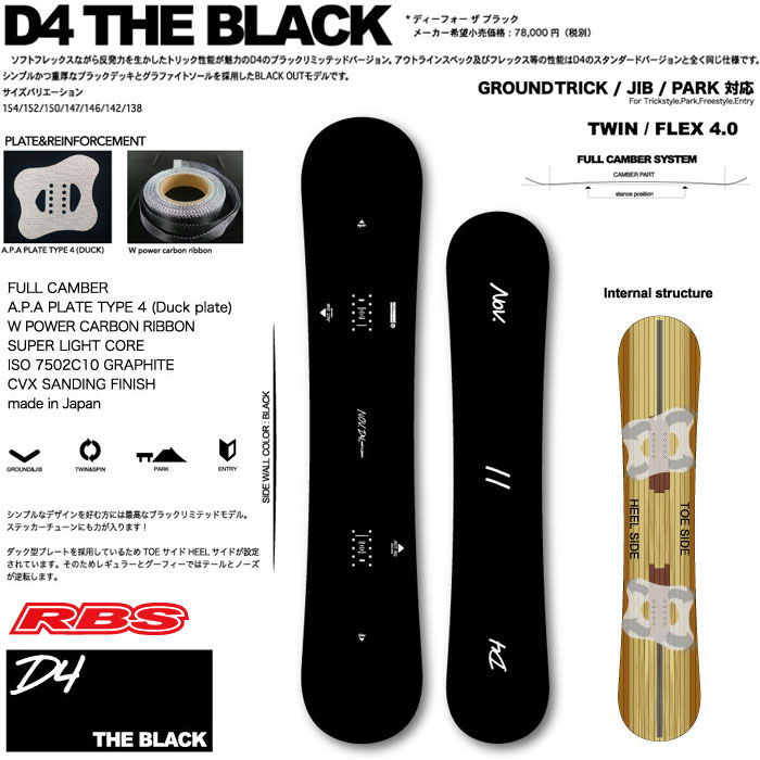 NOVEMBER 19-20 D4 THE BLACK （D-FOUR）スノーボード 日本正規品 RBS