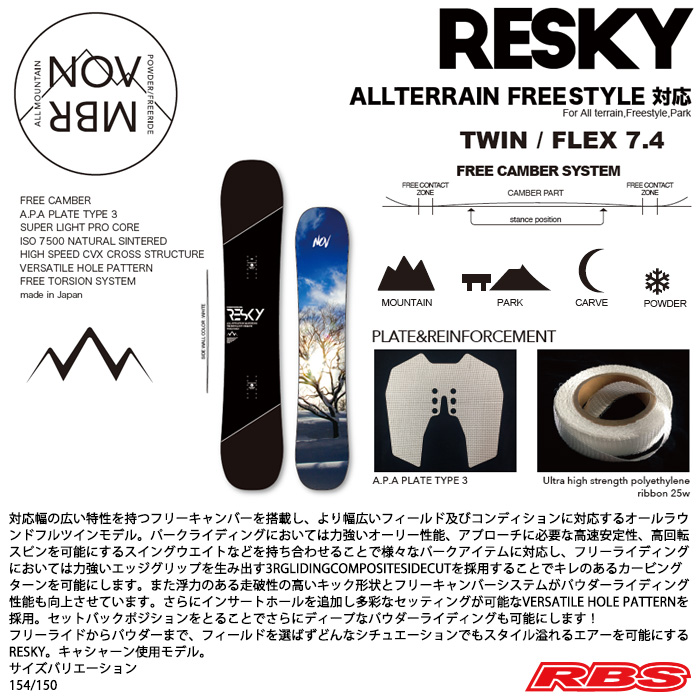 NOVEMBER 19-20 RESKY スノーボード 日本正規品