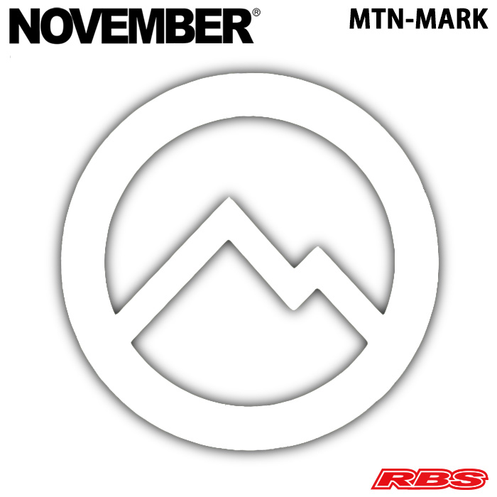 NOVEMBER ステッカー CUTTING MTN MARK カラー WHITE/SILVER【ノーベンバー ノベンバー】【スノーボード ステッカー】【日本正規品】  RBS