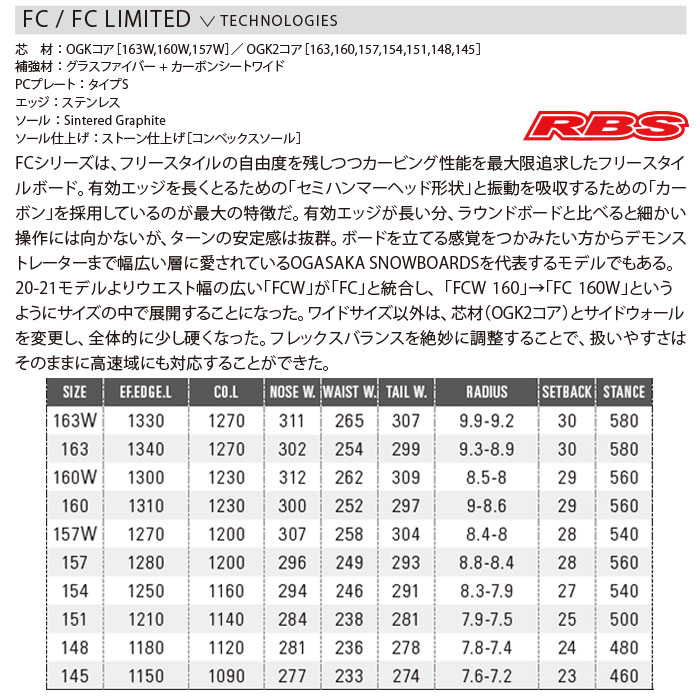 OGASAKA 20-21 (オガサカ) FC エフシー【日本正規品 予約商品】 RBS