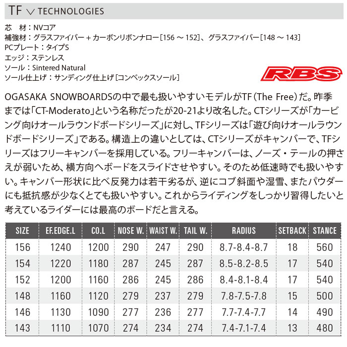 OGASAKA 20-21 (オガサカ) TF 日本正規品 予約商品