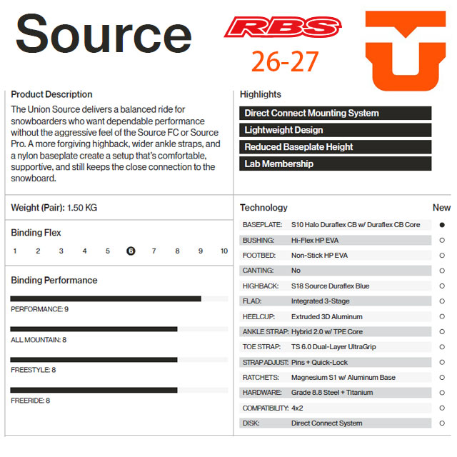 UNION 26-27 BINDING Source 日本正規品 予約商品