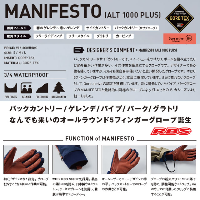 VOLUME GLOVES 21-22 MANIFESTO ALT 1000 PLUS 日本正規品 予約商品